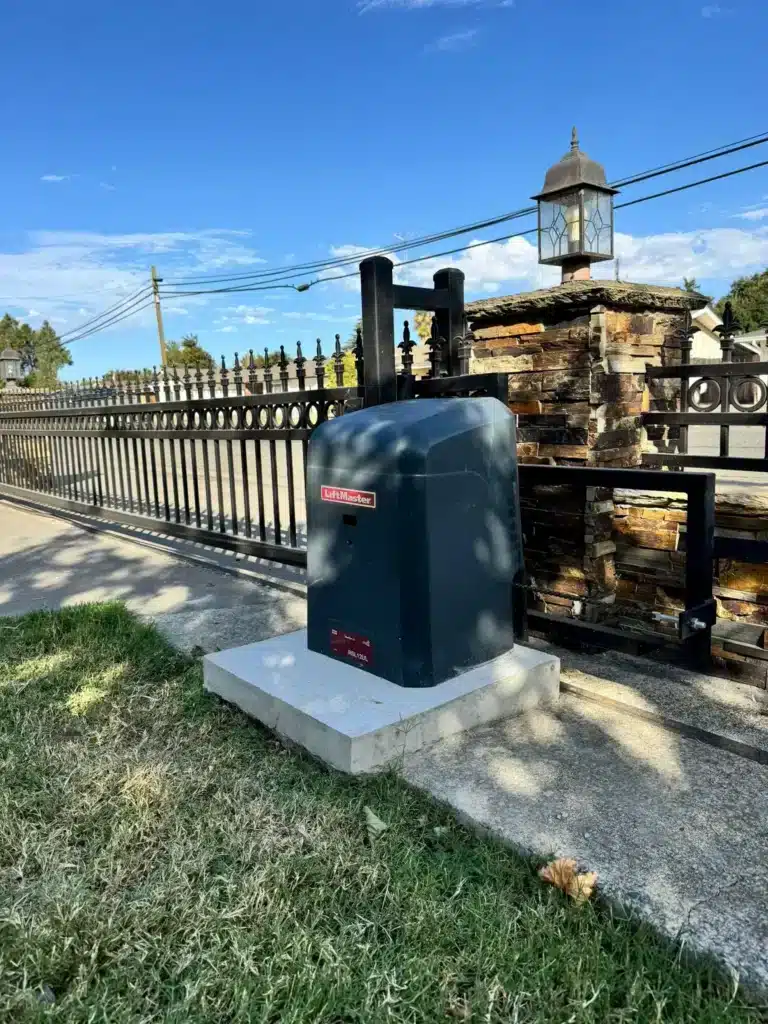 Photo Of A Liftmaster Heavy Duty Automatic Slide Gate Operator Motor On Concrete