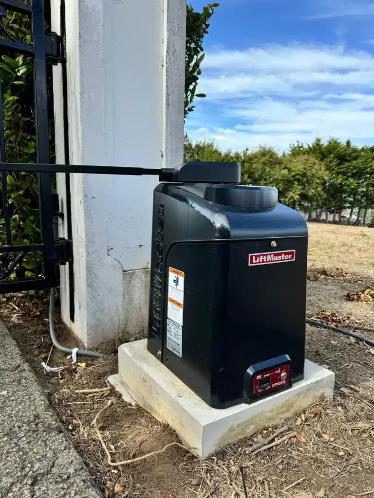 Photo Showing Liftmaster Gate Opener Troubleshooting For A Black Swing Gate Operator